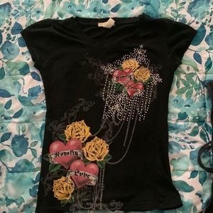 Y2k rhinestone royalty, love short sleeve T-shirt